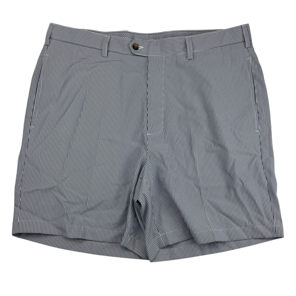 Donald Ross Blue White Striped Bermuda Performance Shorts Sz 38 100% Polyester